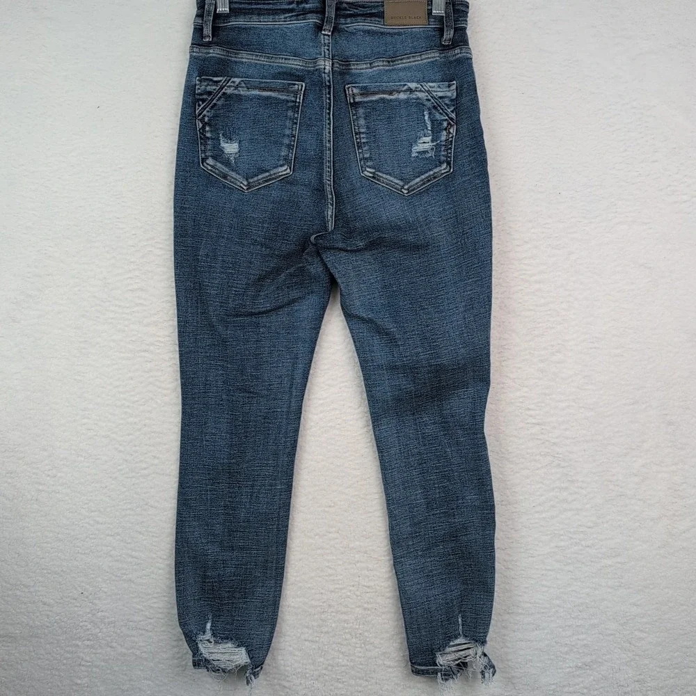 Buckle Black Fit No. 75 Jeans Women's 26x27 Blue Ankle Skinny Distressed Stretch